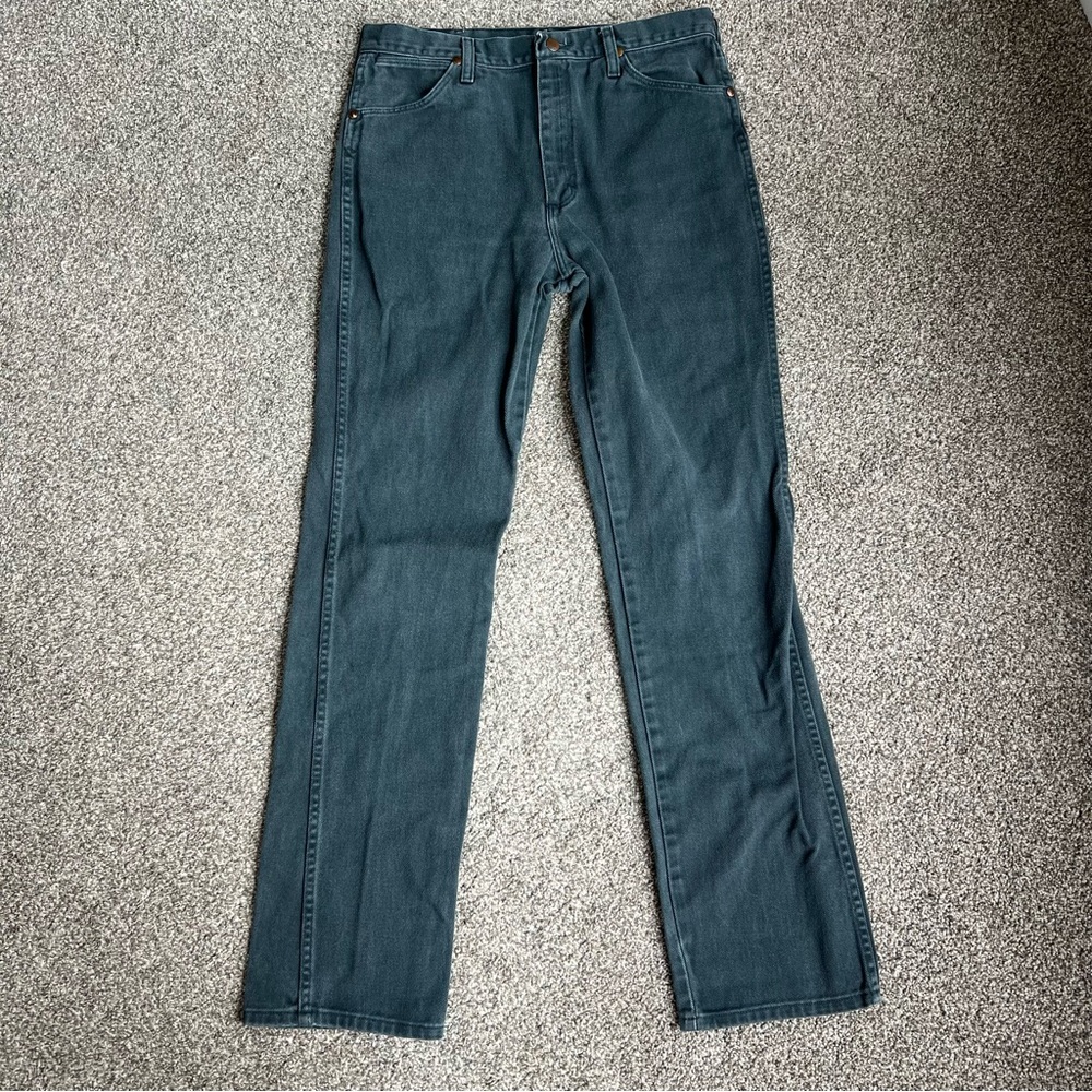 Vintage Wrangler Gray Blue Straight Leg Jeans, Size 34 x 36